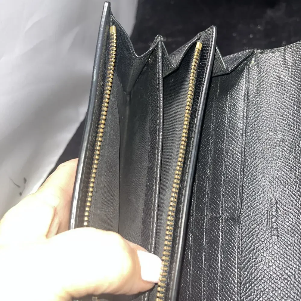 Coach Women's Black Pebbled Leather Soft Trifold Wallet F54008 - Picture 7 of 7